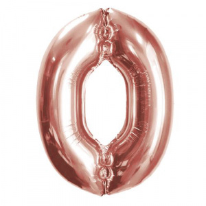 Шар ЦИФРА 0 40" розовый /Pink /102 см