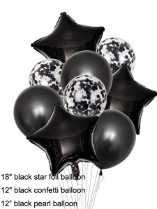 Композиция из 9 воздушных шаров (черная)